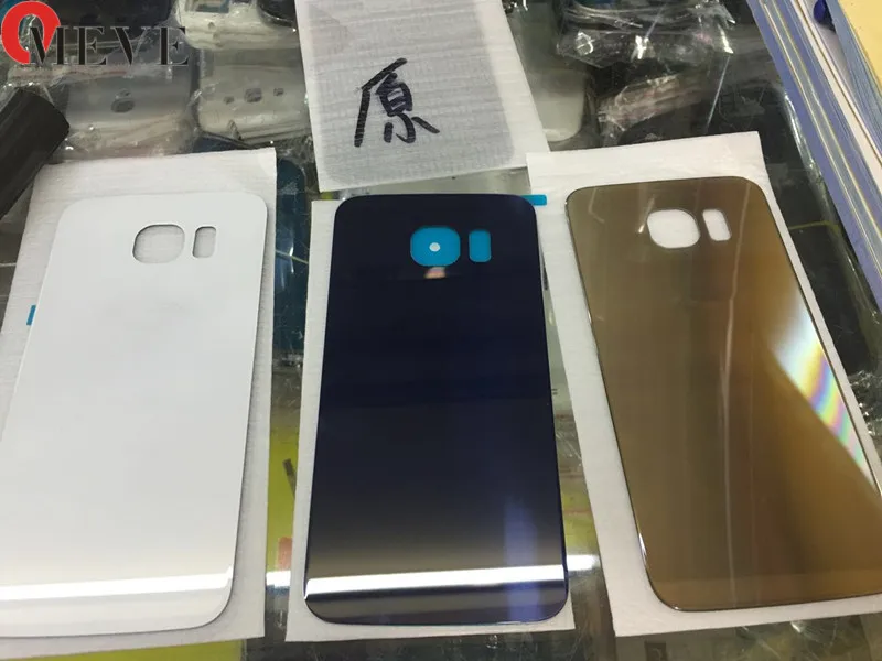 Для SAMSUNG Galaxy S6 S6edge Задняя стеклянная крышка батарейного отсека Корпус чехол Замена для SAMSUNG GALAXY G920F G925F