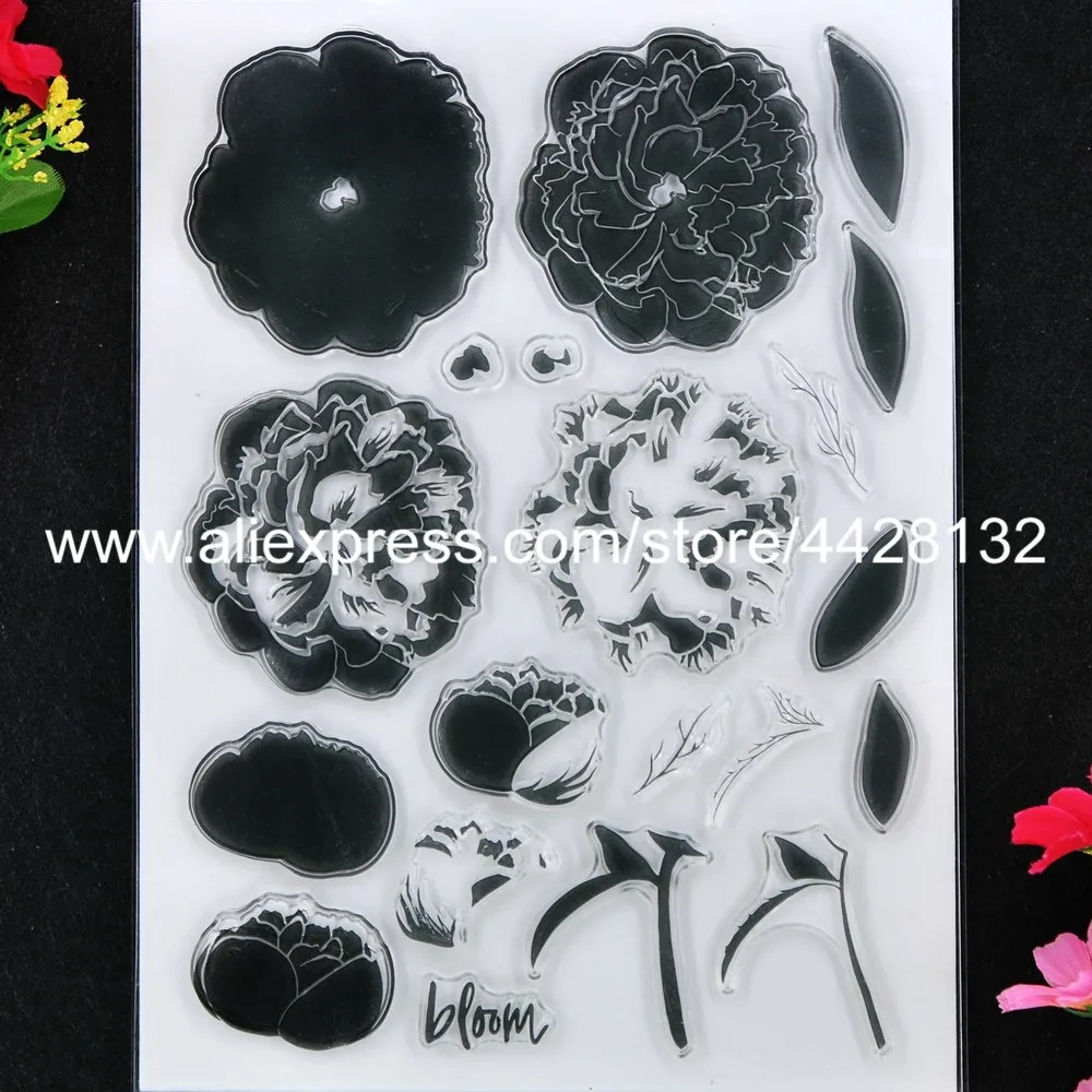 Цветы цветение листья скрапбукинг фотокарточки резиновая фотобумага прозрачный