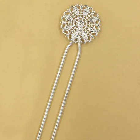 Silver Новинка, аксессуары для ювелирных изделий DIY, Шпилька с цветком, золото, серебро, u-образная наклейка для невесты, украшения, для изготовления прямых волос - Цвет: Silver
