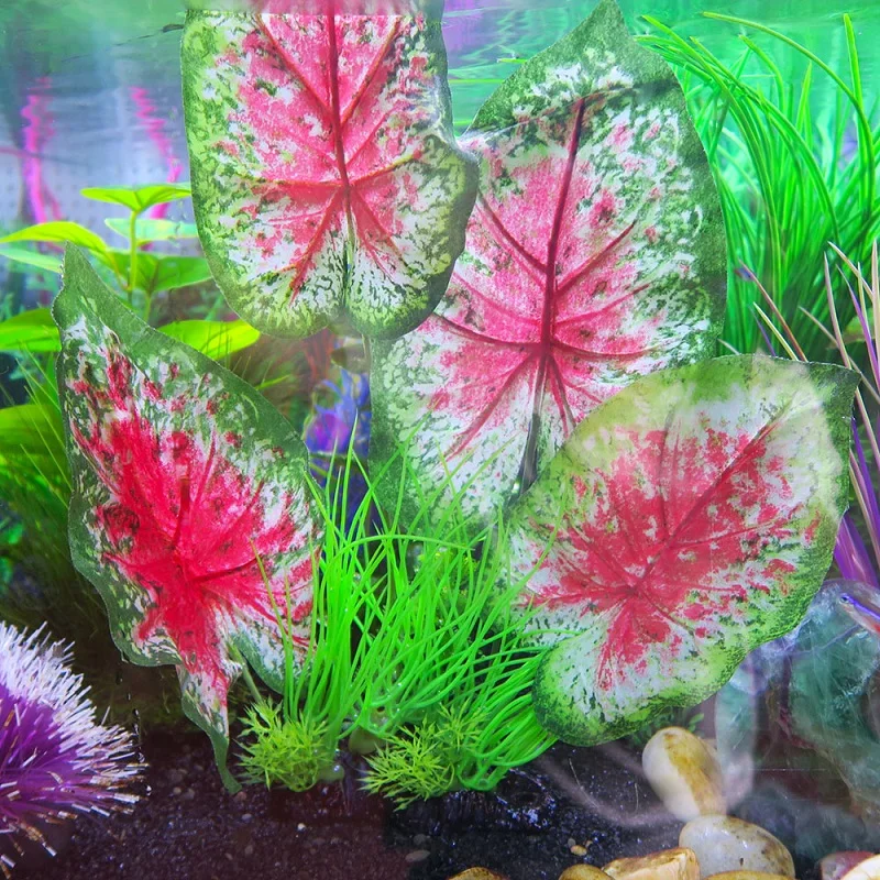 Зеленая красная подводная трава для аквариума аксессуары украшения украшение