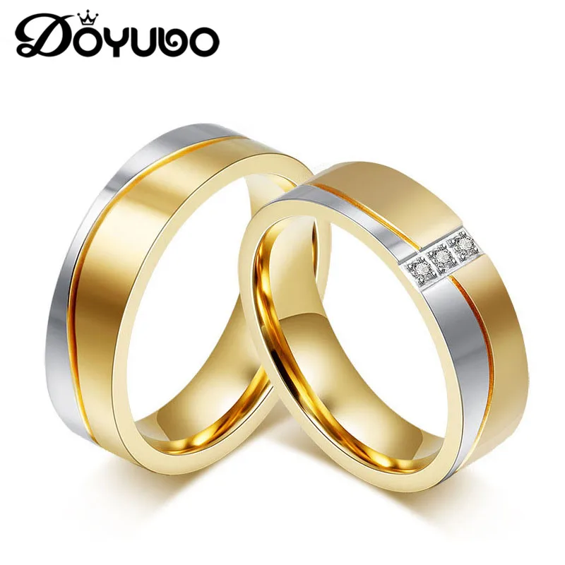 DOYUBO корейский стиль Влюбленные кольца из нержавеющей стали промежуточные