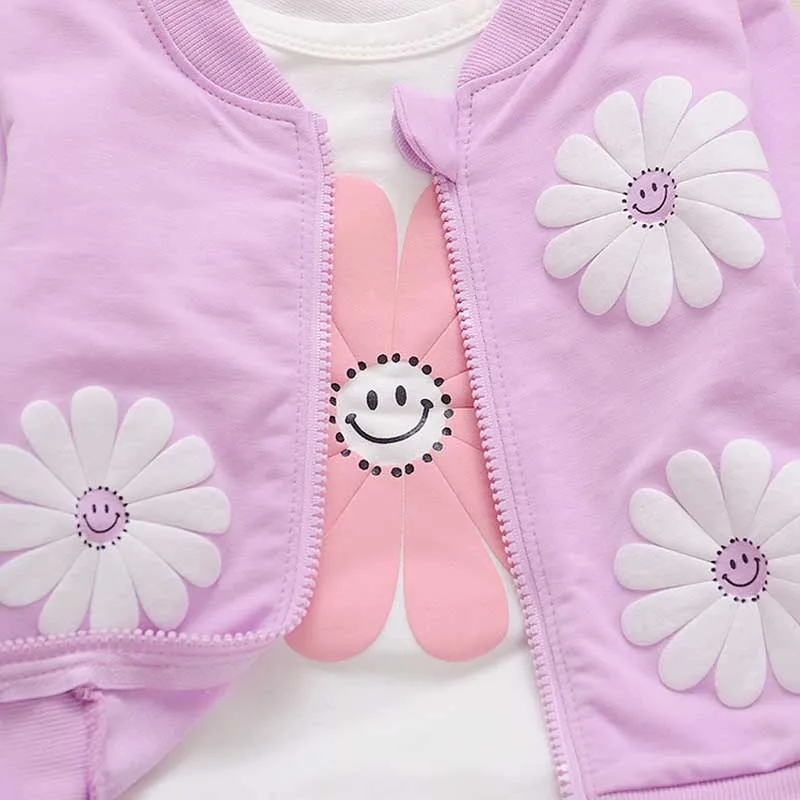 

Floral Autumn Winter Suit for Girls Fashion Sports Suit for Girls Children Clothing Set Cotton Kids Outfits Long Sleeve Clothes