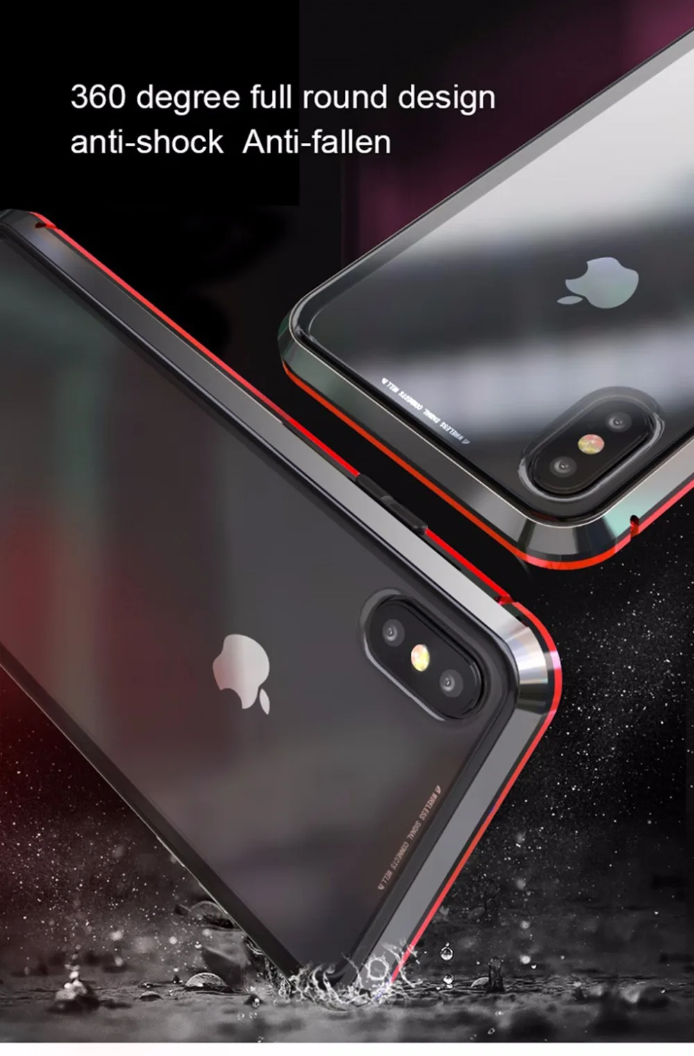 Магнитный чехол для Iphone XS MAX X 7 8 Plus, металлический чехол для телефона, двухсторонний чехол из закаленного стекла 360, чехол s Fundas Capa Carcasa