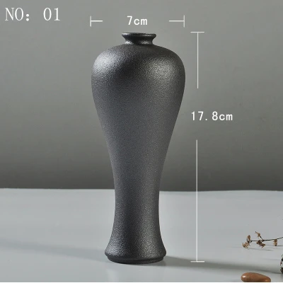 M01 brown Керамическая черная ваза для цветов по краям и угловые вазы, керамическая чёрный Настольный ваза, украшение дома, модные современные вазы - Цвет: M01 brown