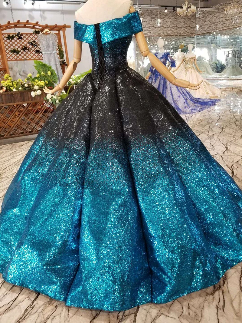 HTL123 блестящее бальное платье для выпускного вечера 2019 в пол с открытыми плечами