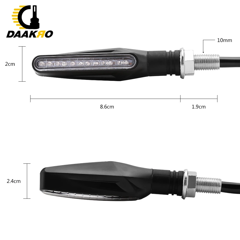 4 шт. универсальные светодиодные индикаторы поворота мотоцикла гибкая Гибкая
