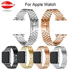 Спортивный ремешок для часов из нержавеющей стали для apple watch 42 мм, 38 мм, Ремешки для наручных часов, черный, розовое золото, металлический звено, ремешок для часов 321