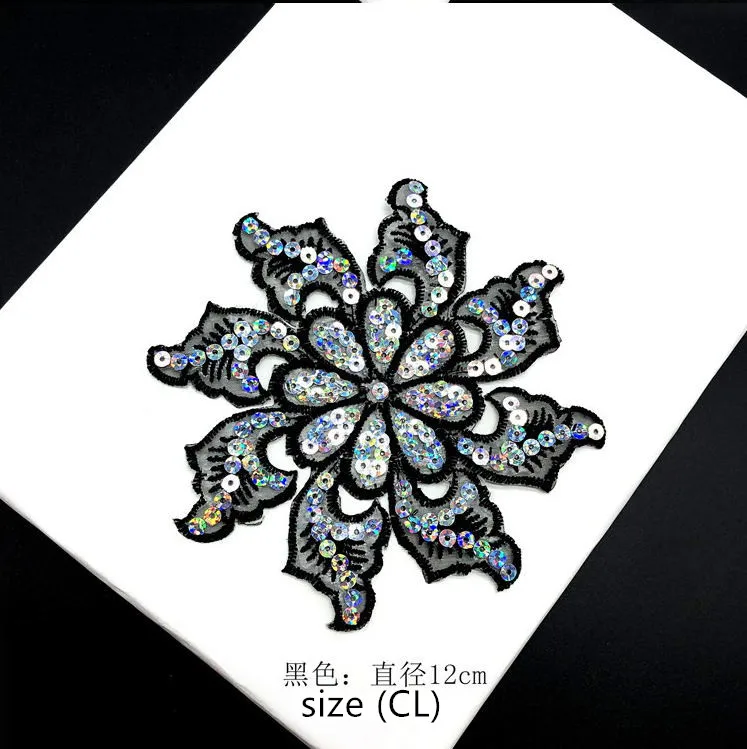 Новое поступление 20 шт. с цветочным узором и блестками для вышитые патчи железные