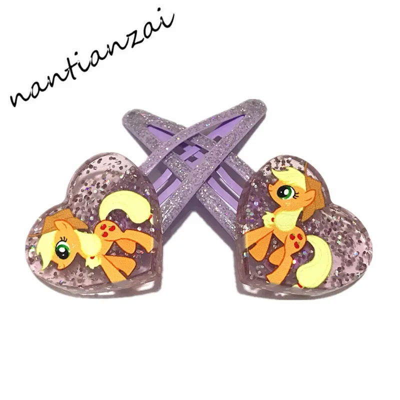 2 шт. My Little Horse мультфильм Шпилька Hairclip Головные уборы BB для девочек аксессуары для волос модная детская одежда зажим для волос вечерние подарок