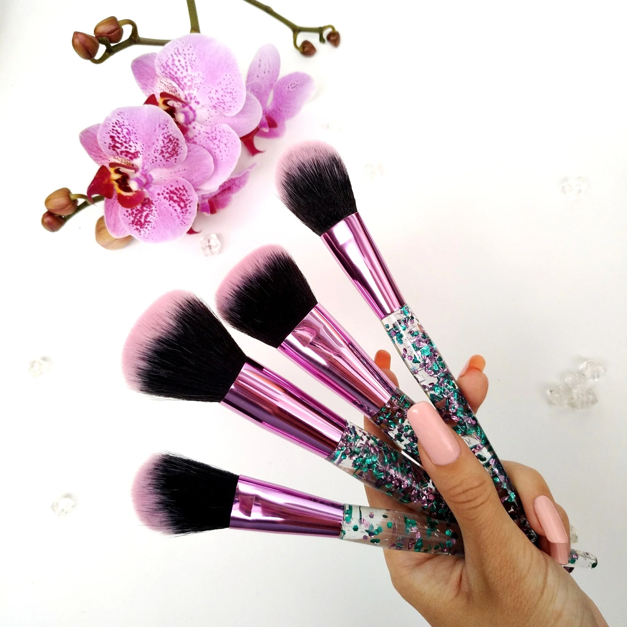 ESSANCEYA 7 шт. набор кистей для макияжа с кристаллами и бриллиантами косметические