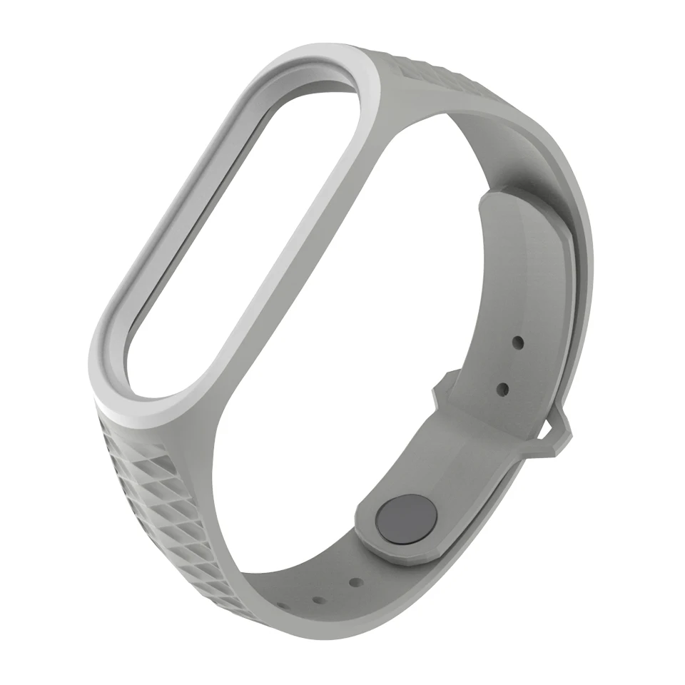 Mi jobs mi Band 3 ремешок для mi band 4 ремешок спортивный силиконовый браслет на запястье для Xiaomi mi Band 3 4 аксессуары браслет - Цвет: gray and white