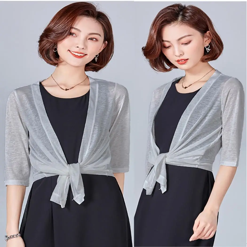 Женский Повседневный короткий рукав однотонный Открытый спереди прозрачный