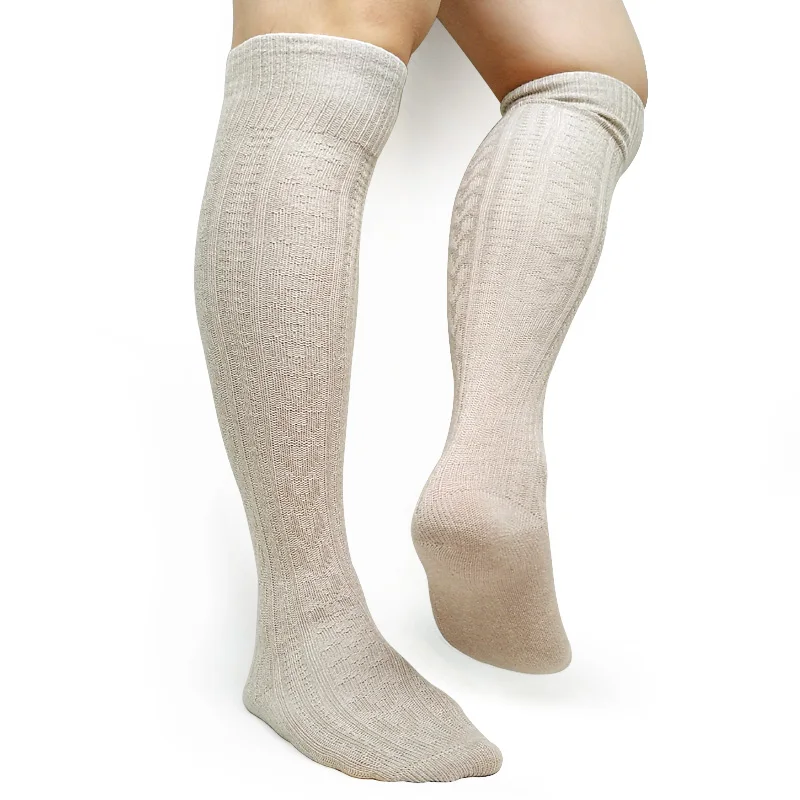 Зимние толстые теплые мужские вязаные носки пикантные длинные с цветочным