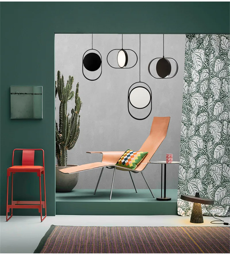 

Modern Rotatable LED Pendant Lights Nordic Ring Suspension Pendant Lamps For Coffee Clothing Store Hotel Pendant Lighting PA0352