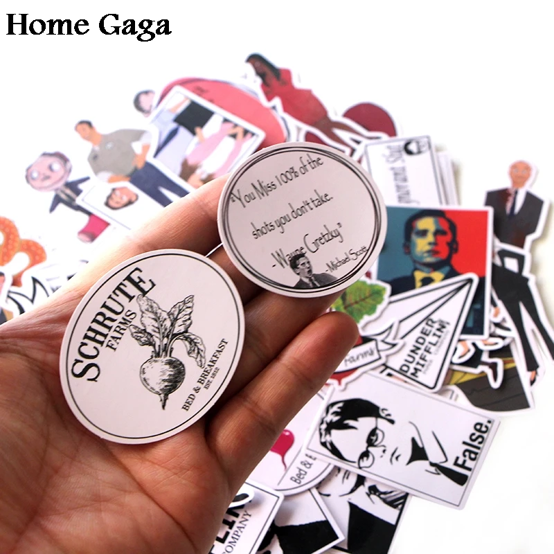 Homegaga 46 шт. Офис Дуайт Шрут diy 90s художественный принт ноутбук телефон ноутбук велосипед Скрапбукинг альбом наклейки D1763