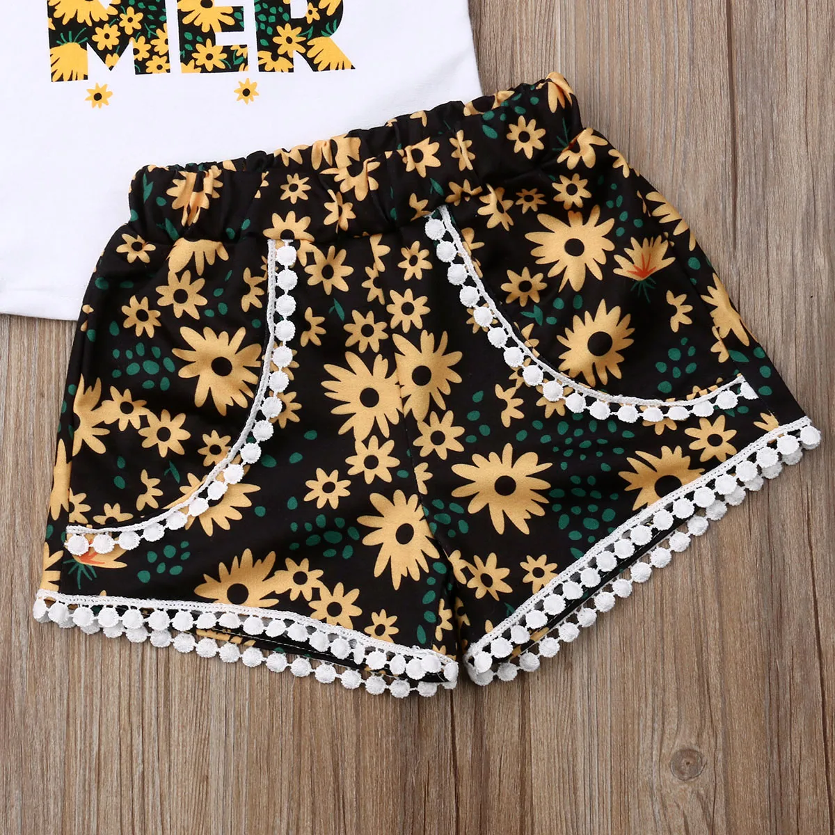 2019 брендовая летняя футболка с подсолнухом для маленьких девочек топы