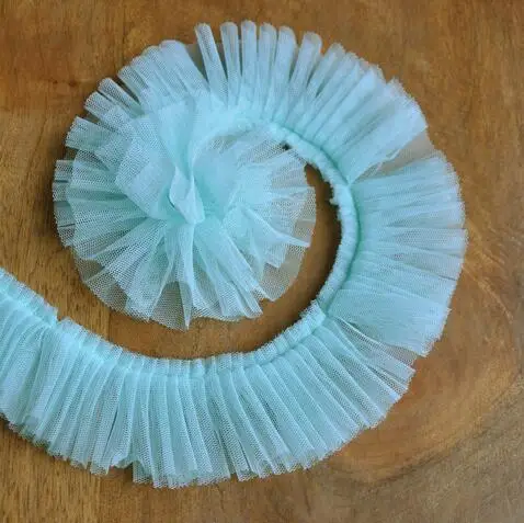Mint color 10 ярдов/партия, 10 доступен выбор цветов, тонкое кружевное платье из пряжи и тюля, детское платье, аксессуары для одежды, RS258 - Цвет: Mint color