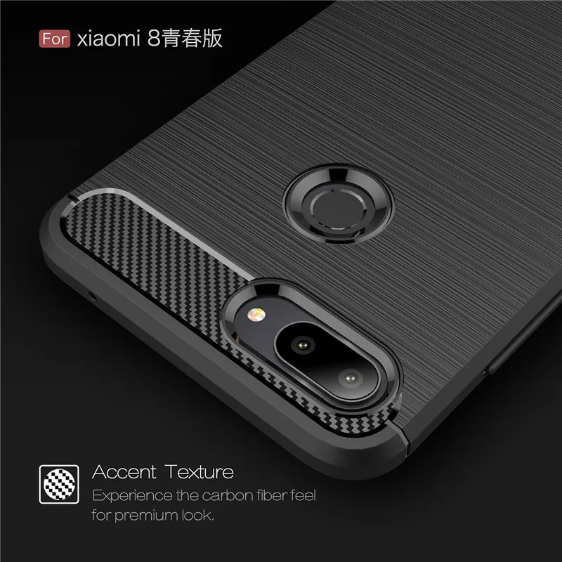 Для Xiao mi 8 Lite/8SE чехол Роскошный из углеродного волокна силиконовый матовый
