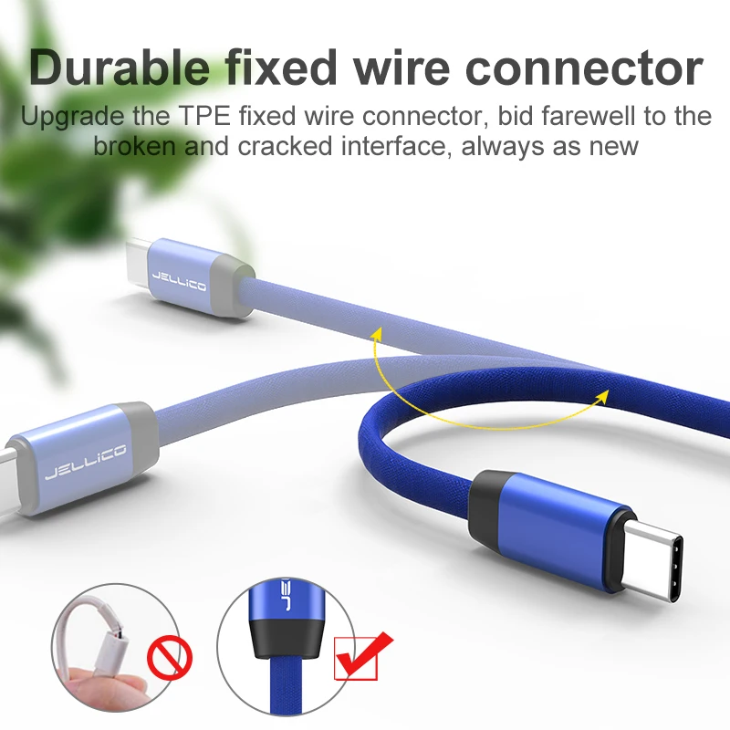 Jellico USB C кабель Type для Samsung Galaxy S9 S8 Note 8 зарядный Xiaomi Mi5 Mi6 мобильный телефон C|Кабели