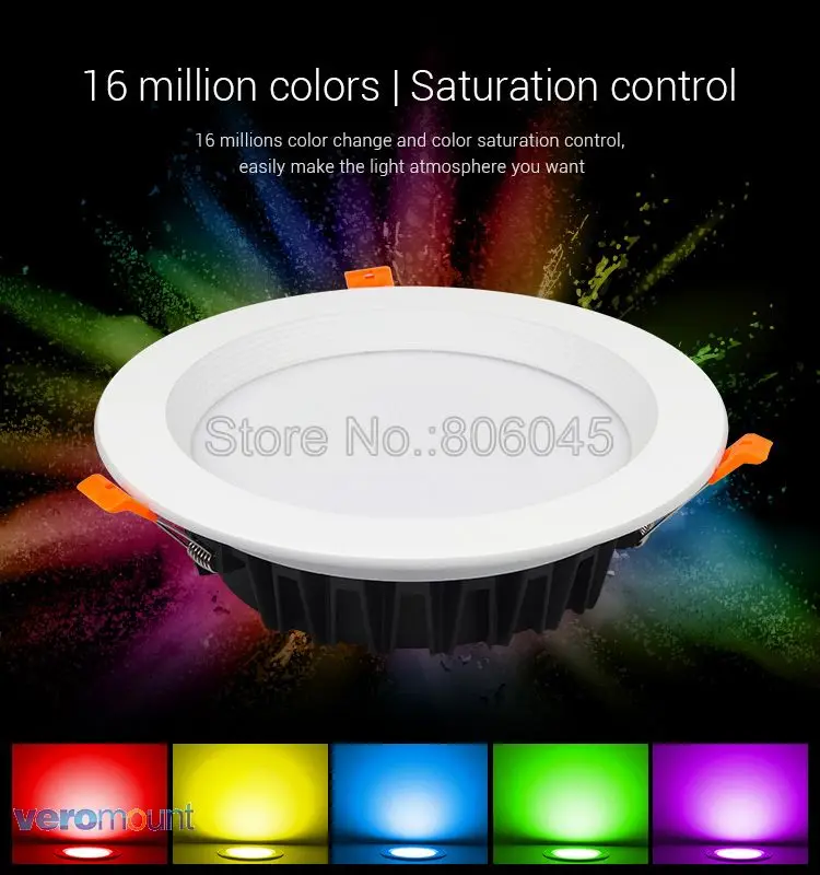 Milight, 6 Вт, 9 Вт, 12 Вт, 15 Вт, 18 Вт, 25 Вт RGB+ CCT светодиодный светильник потолочный локальный светильник AC110V 220V FUT060 061 062 063 064 065 066 068 069