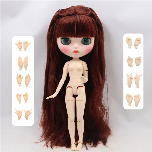 joint doll 1/6 bjd ледяная фабрика blyth кукла bjd шарнир тела белая кожа bjd 30 см матовый лица резные губы с бровей индивидуальные лица - Цвет: joint doll
