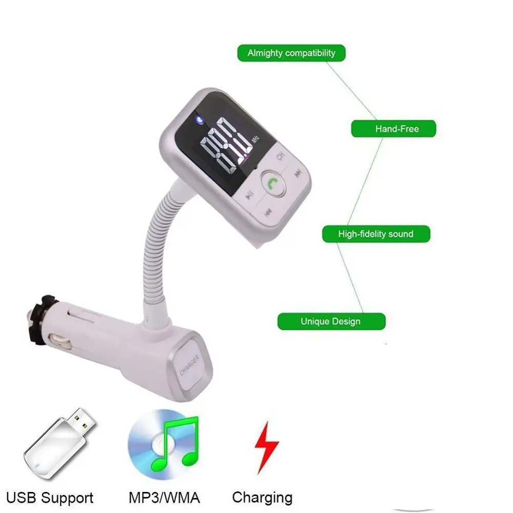Bluetooth fm передатчик Радио адаптер стерео автомобильный комплект 5 В/2.1A USB