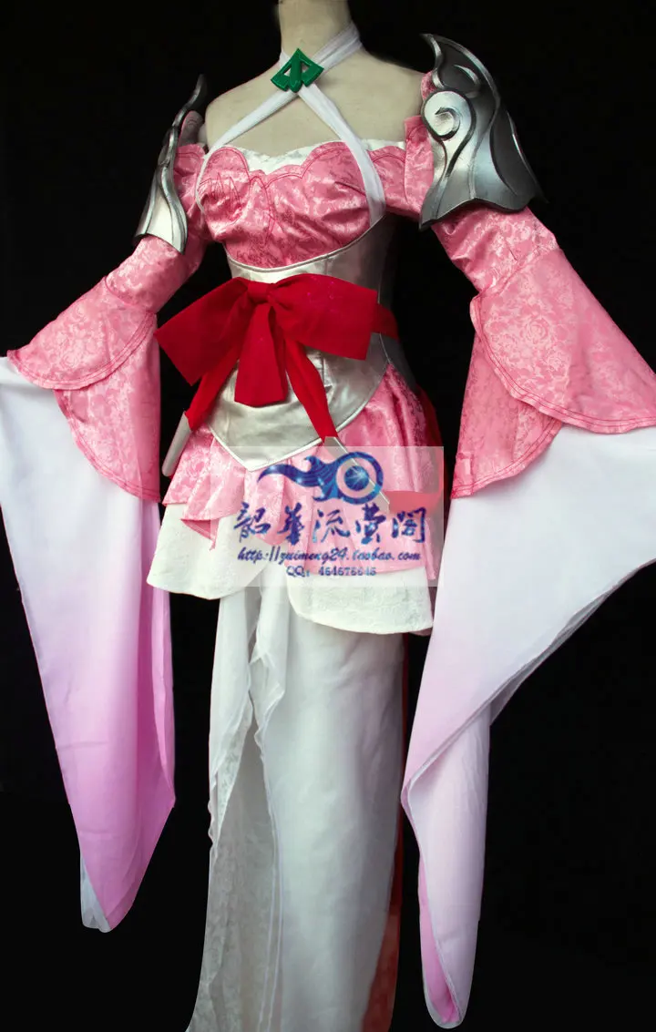 Анна Косплей LOL Костюм Ярость Бури новая кожа нефритовый меч Легенда платье на