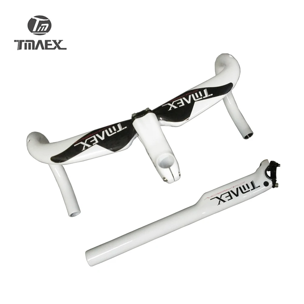 TMAEX-белая фотокарбоновая ручка + углеродная подседельная стойка 20 градусов