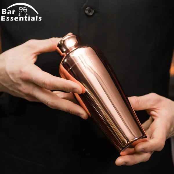 Deluxe Boston Cocktail Shaker Stainless Steel 500ml Copper Plated Cocktail Shaker Essential Barware Bar Tool