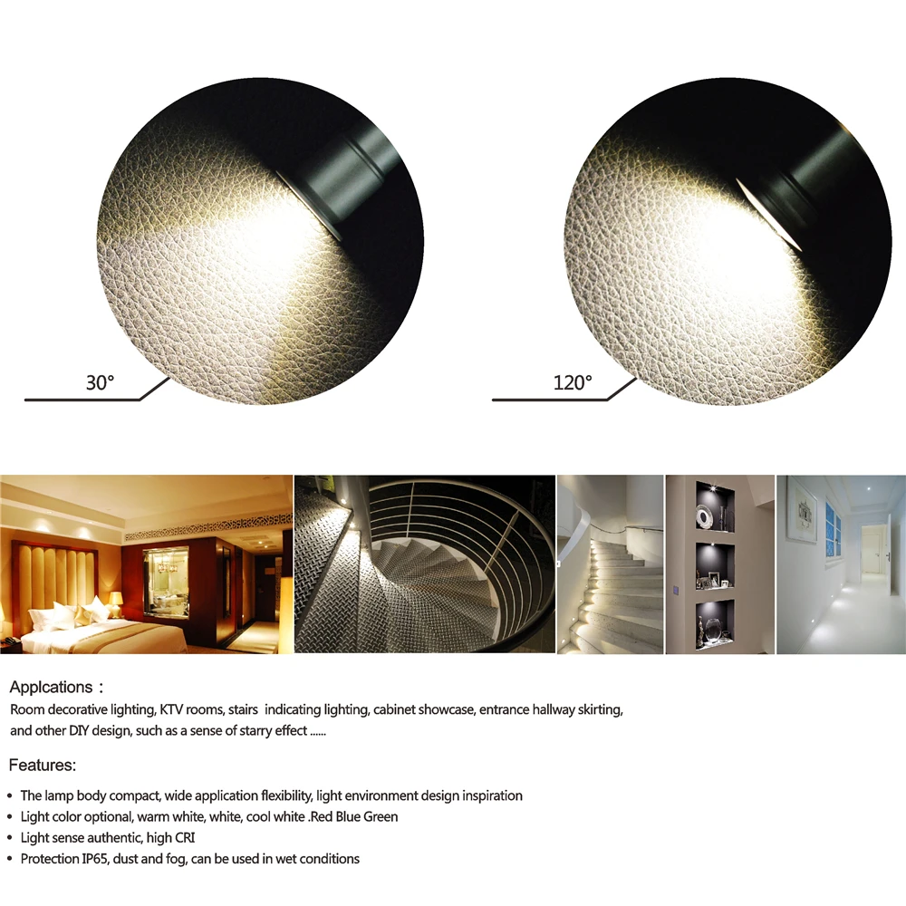 Потолочный Точечный светильник 30D/120D мини 1 Вт светильники светодиодный