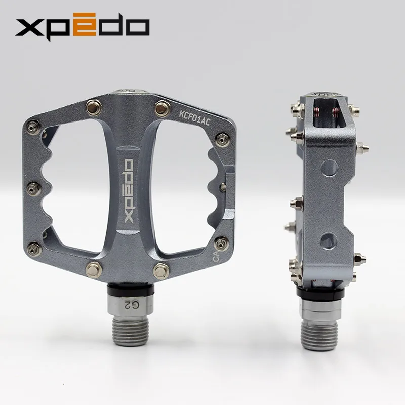 grey Wellgo KCF01AC сверхлегкие велосипедные педали MTB из алюминиевого сплава, педали для шоссейного велосипеда, подшипник для горного велосипеда, не быстросъемная педаль Xpedo - Цвет: grey