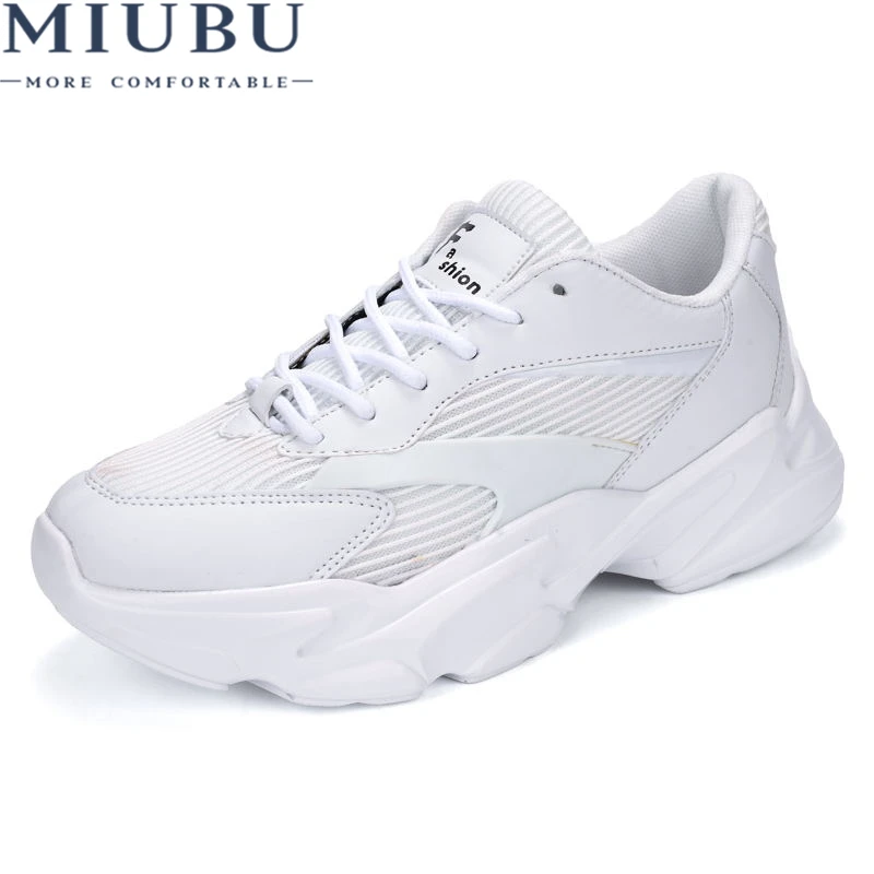 

MIUBU Women Sneakers Casual Shoes Summer Women Leather Flat Shoes Air Mesh Flats Women Shoe Chaussure Femme