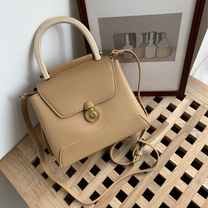 Популярная роскошная женская сумка с деревянной ручкой сверху простая через