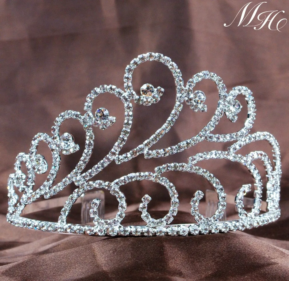 

Elegant Brides Tiara w/ Hair Combs Clear Rhinestones Crystal Crown Bridal Wedding Pageant Party Accessories Hair Jewelry