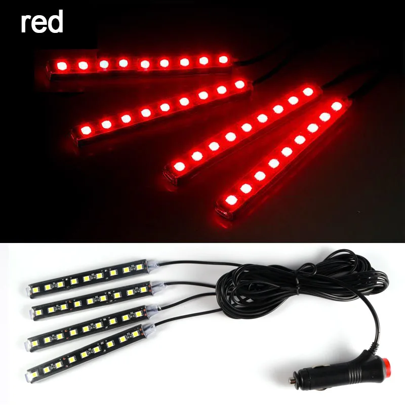 Gzkafolee 4 шт./2 шт. автоматический свет RDL 5050SMD декоративные лампы автомобиль свет Подсветка салона Тюнинг автомобилей 12 В - Испускаемый цвет: 4pcs red
