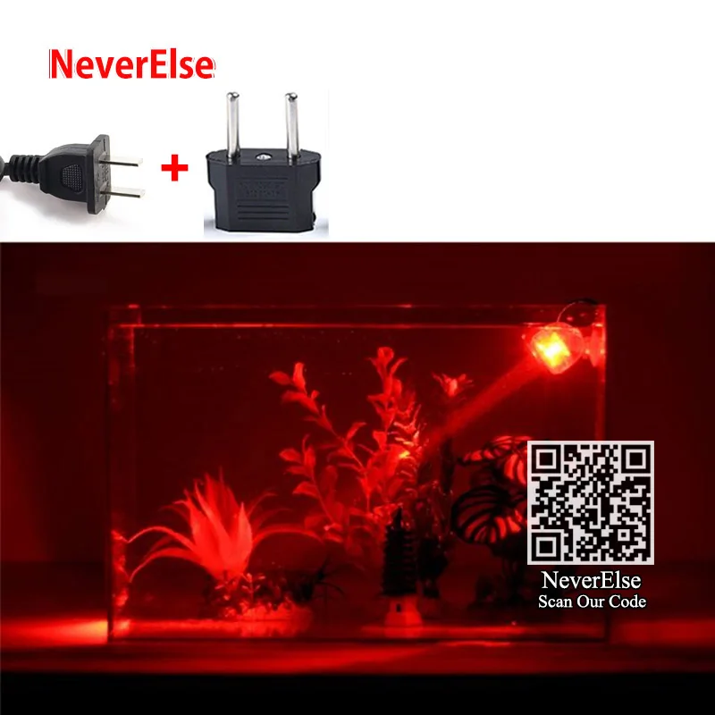 EU Plug Red color Аквариумный погружной светодиодный светильник, Точечный светильник, лампа с поворотом на 180 градусов, светильник для аквариума, подводное ночное ландшафтное украшение - Цвет: EU Plug Red color