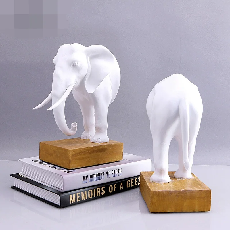 Home Decoration Accessories Bookend Resin Animal Elephant Figurines Model Miniature Creativity Handwork Classic | Дом и сад