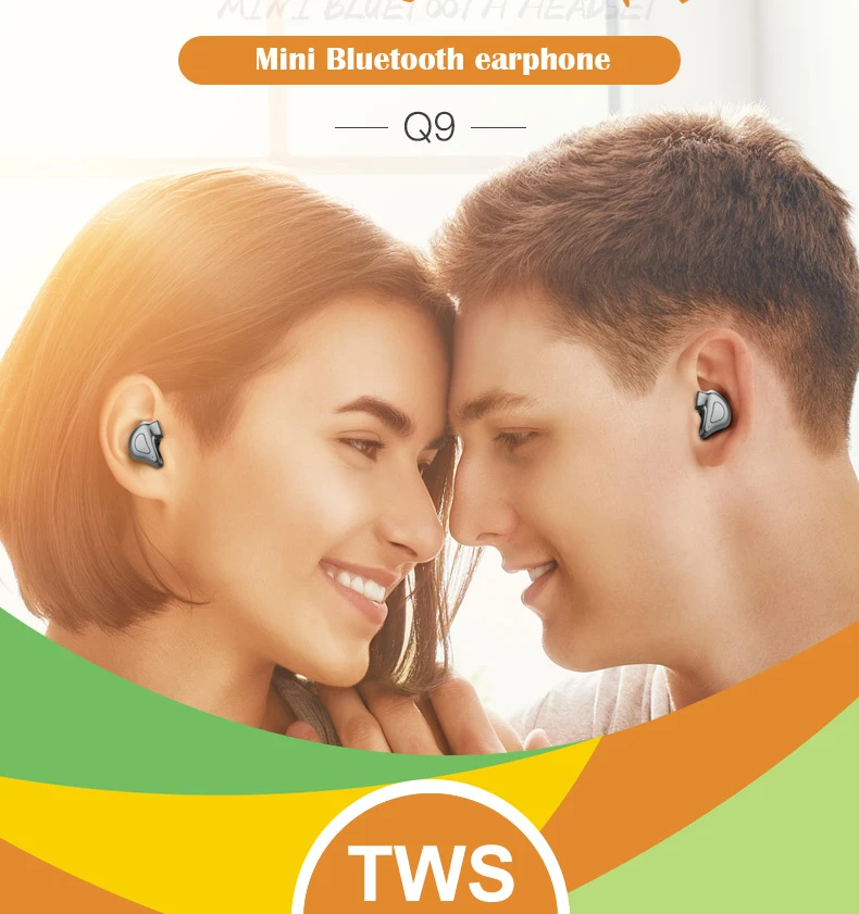 Q9 мини бизнес bluetooth-наушники беспроводной 3D комплект стереонаушников и мобильный телефон банк питания USB зарядное устройство для телефона