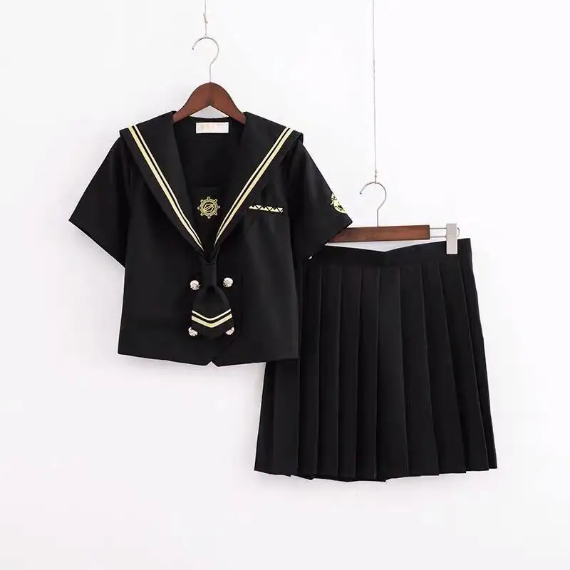 Short sleeve suit A Летний комплект школьной формы, школьная форма, костюм моряка с галстуком, костюм японской школьной формы, милый костюм для девочек - Цвет: Short sleeve suit A