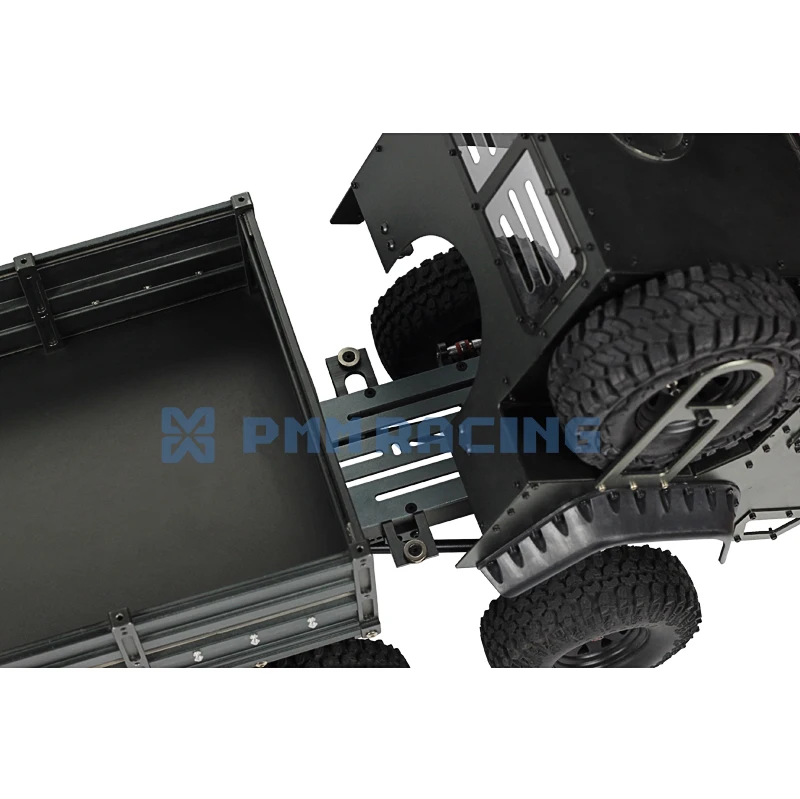 CNC алюминиевый сплав 1/10 RC Гусеничный 6x6 военный грузовик внедорожный автомобиль