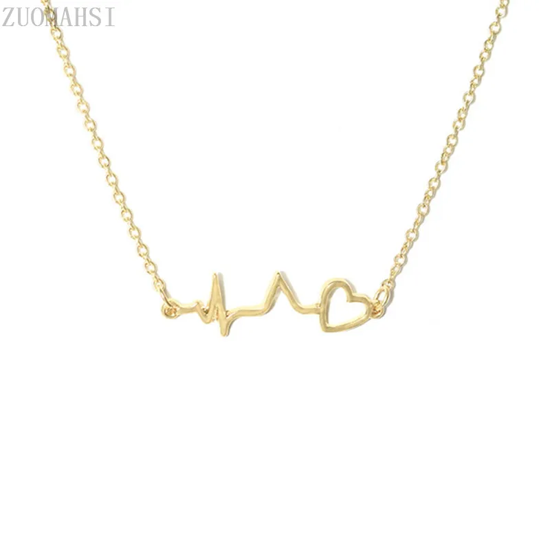 Ожерелье с сердцебиением и цепочкой в форме сердца ожерелье подвеской виде