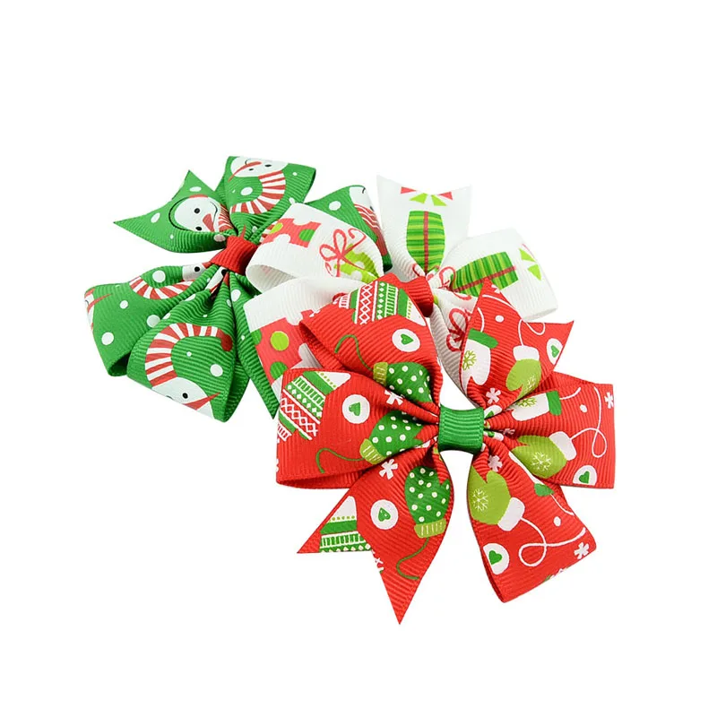 Heve You 12Pcs Handmade Pet Hair Clips Snowflake Santa Claus Dog Bow Grooming Bows Accessories Chihuahua Chriatmas Gifts | Дом и сад