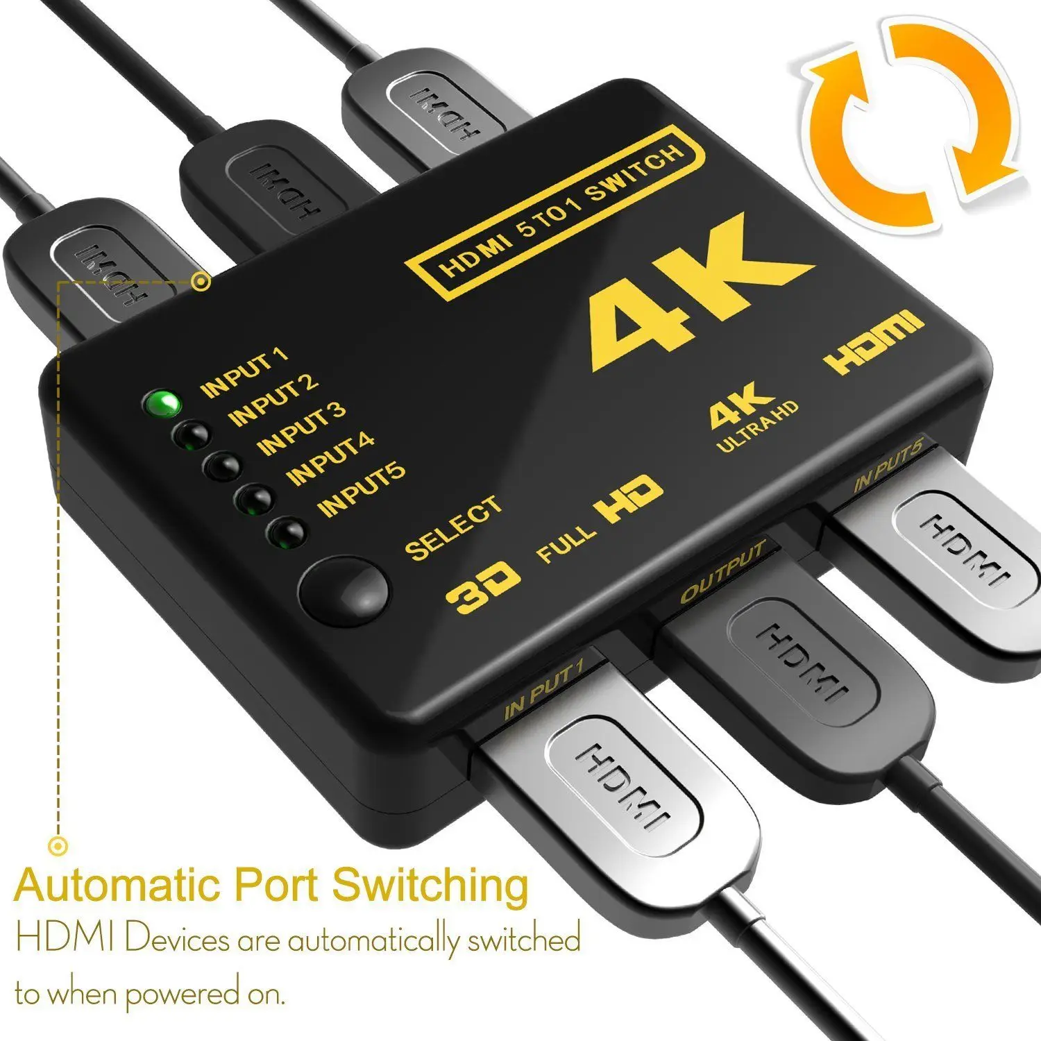 Tonbux HDMI сплиттер переключатель адаптер 5 портов Umschalter Verteiler 4K Ultra HD HDCP 3D HDR