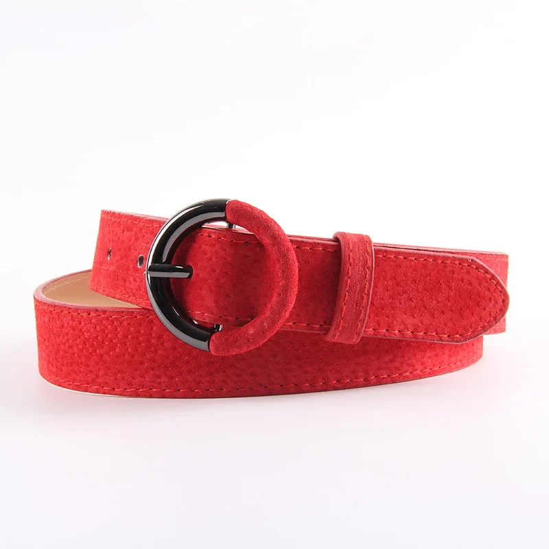 red Лидер продаж года; леопардовый принт; пояс на талии; брюки; Pingskin; модные комбинированные пуговицы; круглая пряжка; широкий пояс; Женский Повседневный ремень - Цвет: red