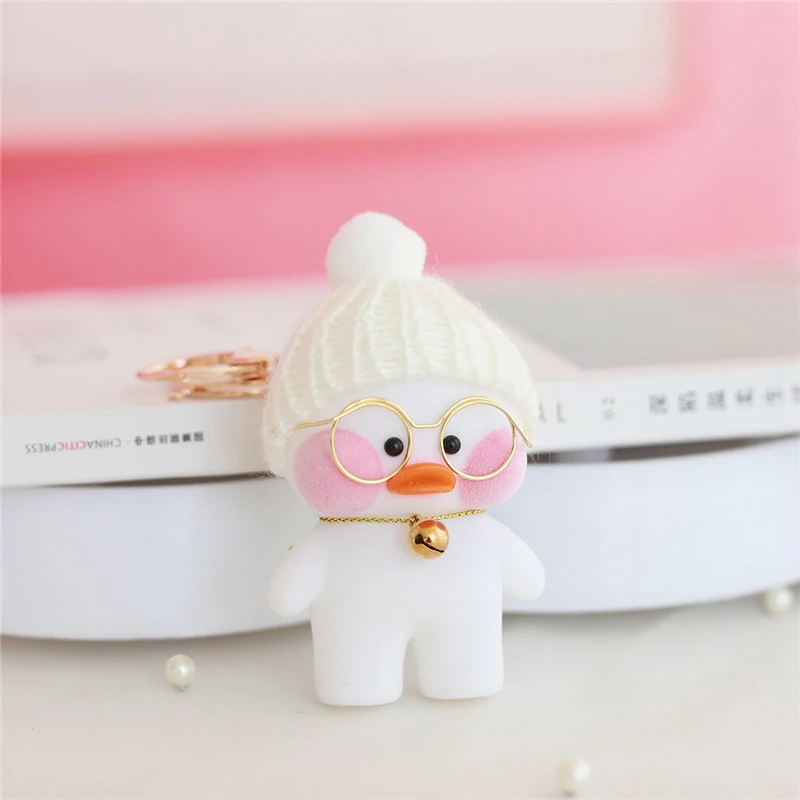 1 шт. 8 см Lalafanfan милый брелок игрушка Kawaii кафе мини желтая утка фигурка брелок сумки украшения игрушки для детей