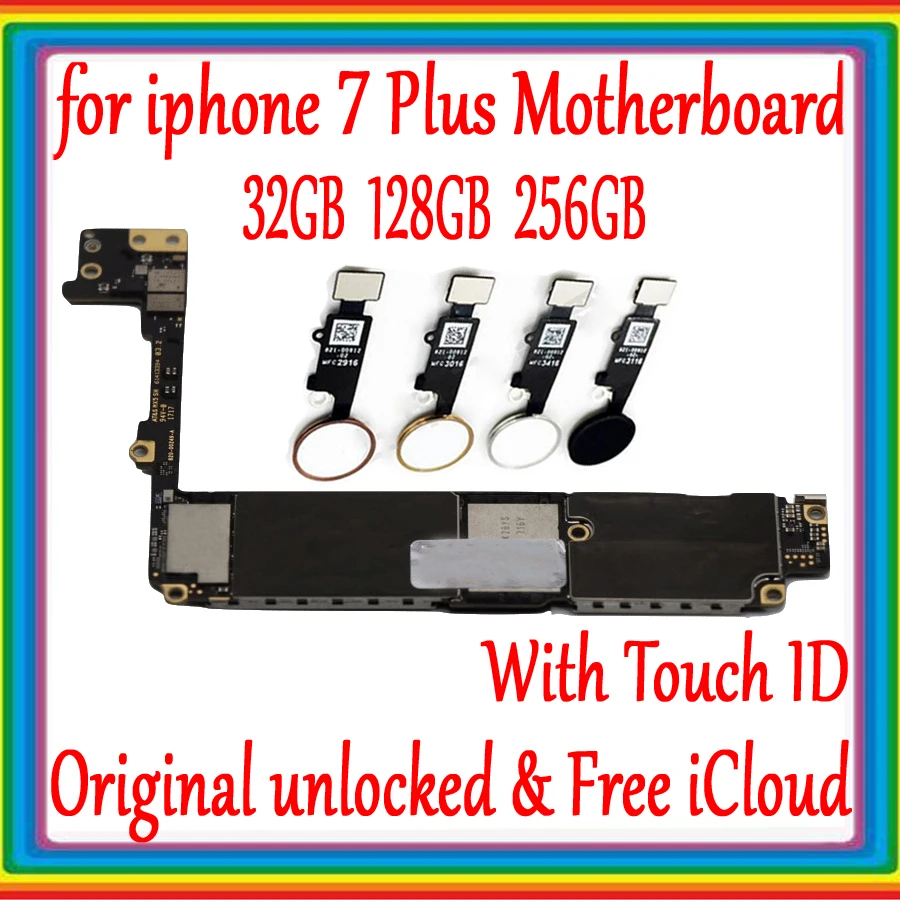 100% оригинальная разблокированная для Apple iPhone 7 Plus материнская плата с/без