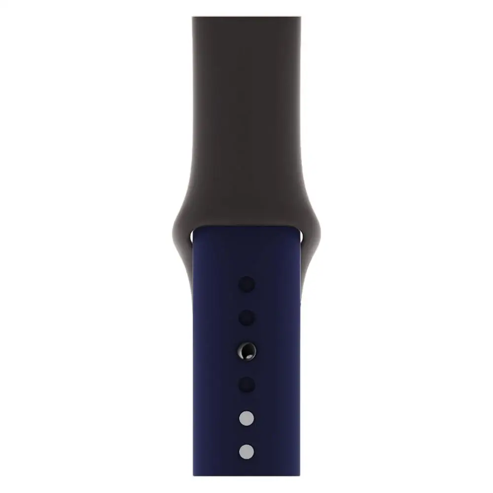 Dark Grey Blue Двойной цвет спортивный мягкий ремешок для Apple Watch серии 1 2 3 4 ремешок для Apple iwatch 38 мм 40 мм 42 мм 44 мм силиконовый ремешок для часов - Цвет ремешка: Dark Grey Blue