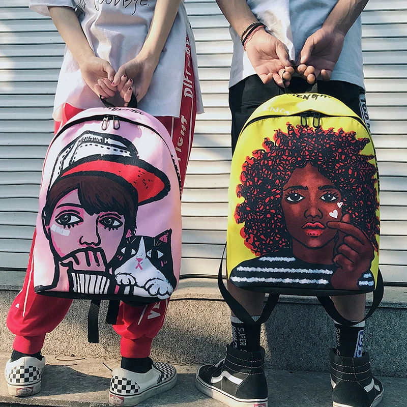 Kawaii аниме Модный Рюкзак Школьная Сумка японский стиль граффити Harajuku рюкзак для