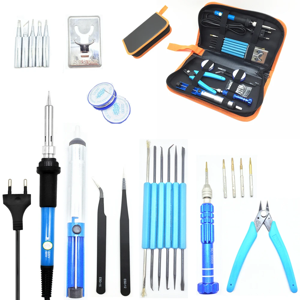 110 В в В/220 60 Вт Регулируемая температура Электрический паяльник набор + советы