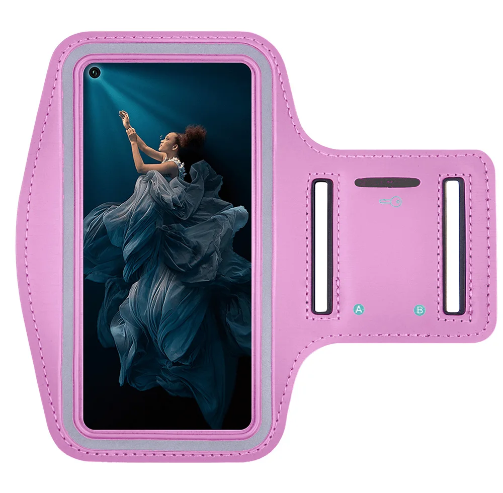 Розовый Универсальная спортивная сумка для бега для huawei Honor 20 Pro 9X 7X 8X View 20 Lite Honor 10 9 фитнес-упражнения на руку Защитная сумка для телефона - Цвет: Розовый